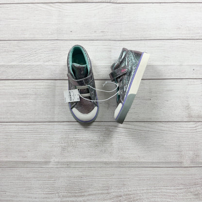 See Kai Run Girls High Top Sneakers Pewter Metallic Velcro Strap Shoes NWT 11