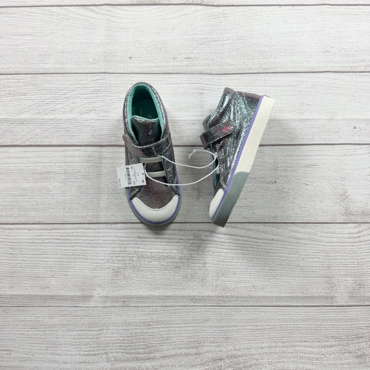 See Kai Run Girls High Top Sneakers Pewter Metallic Velcro Strap Shoes NWT 11