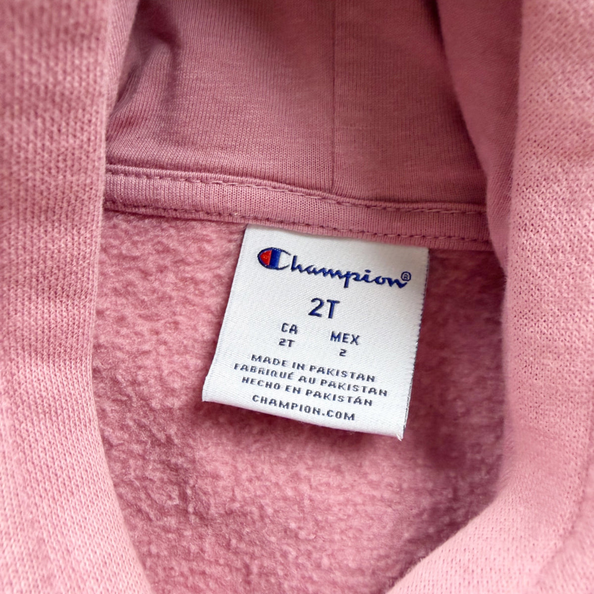 Champion Toddler Girls Pink Logo Hoodie Soft Comfortable Pullover Sweatshirt 2T