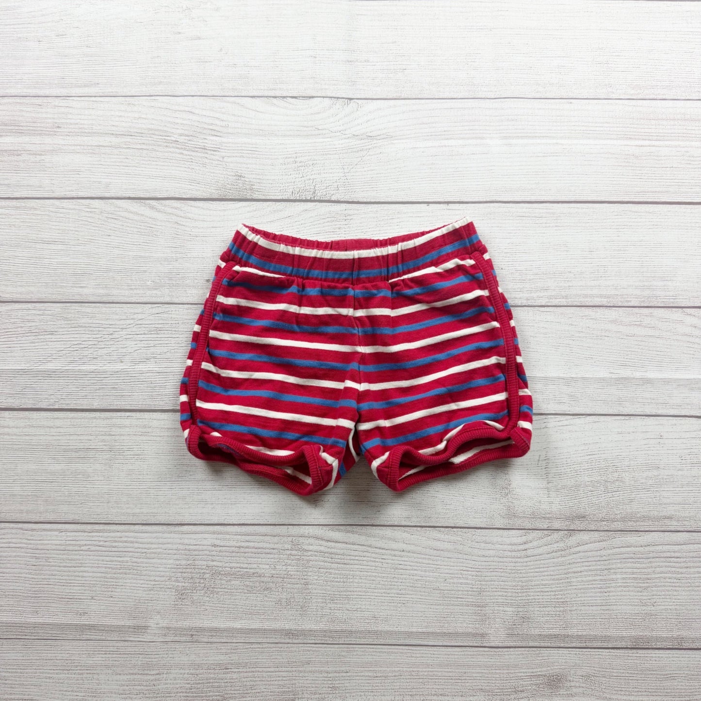 Hanna Andersson Red White Blue Striped Shorts 120 6-7
