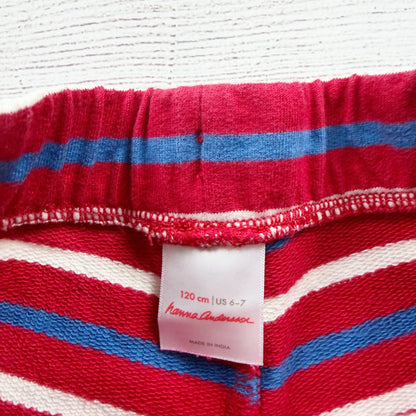 Hanna Andersson Red White Blue Striped Shorts 120 6-7