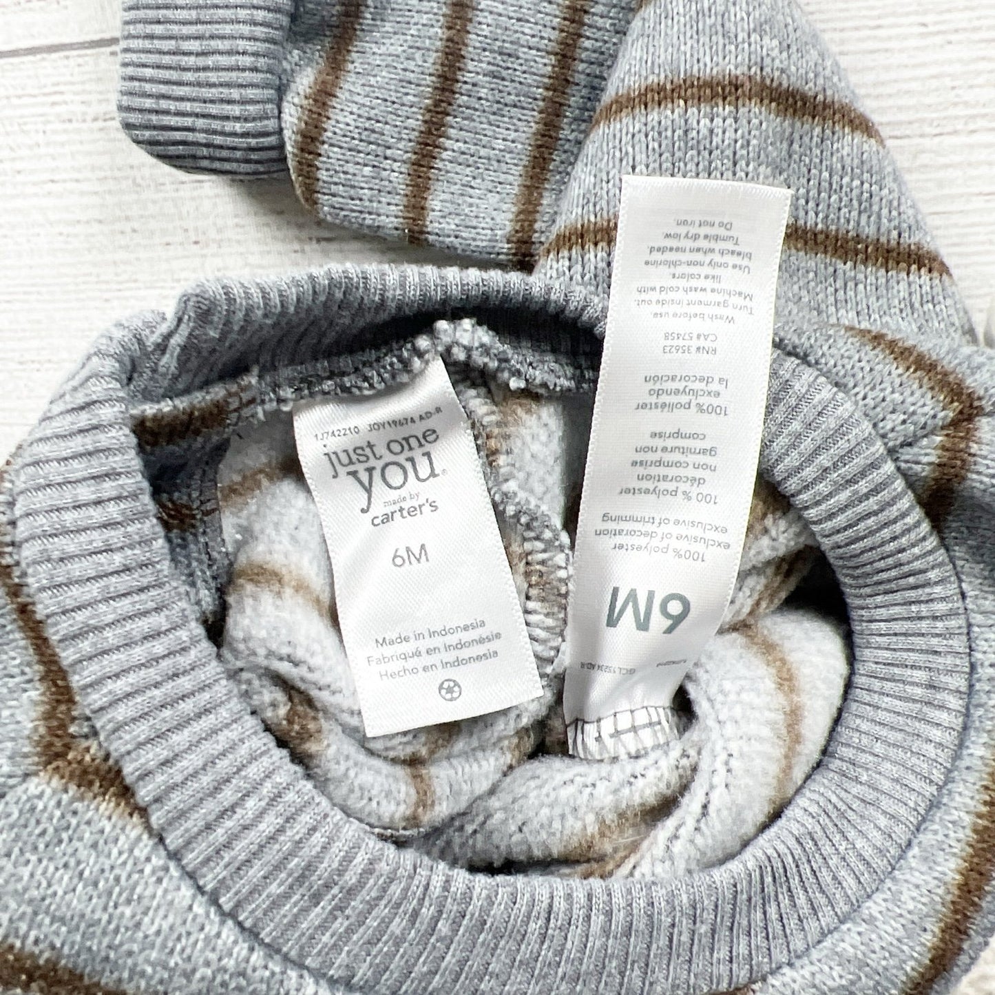 Carter’s Just One You Baby Romper Stripe Bear Face One Piece 3-6 Months