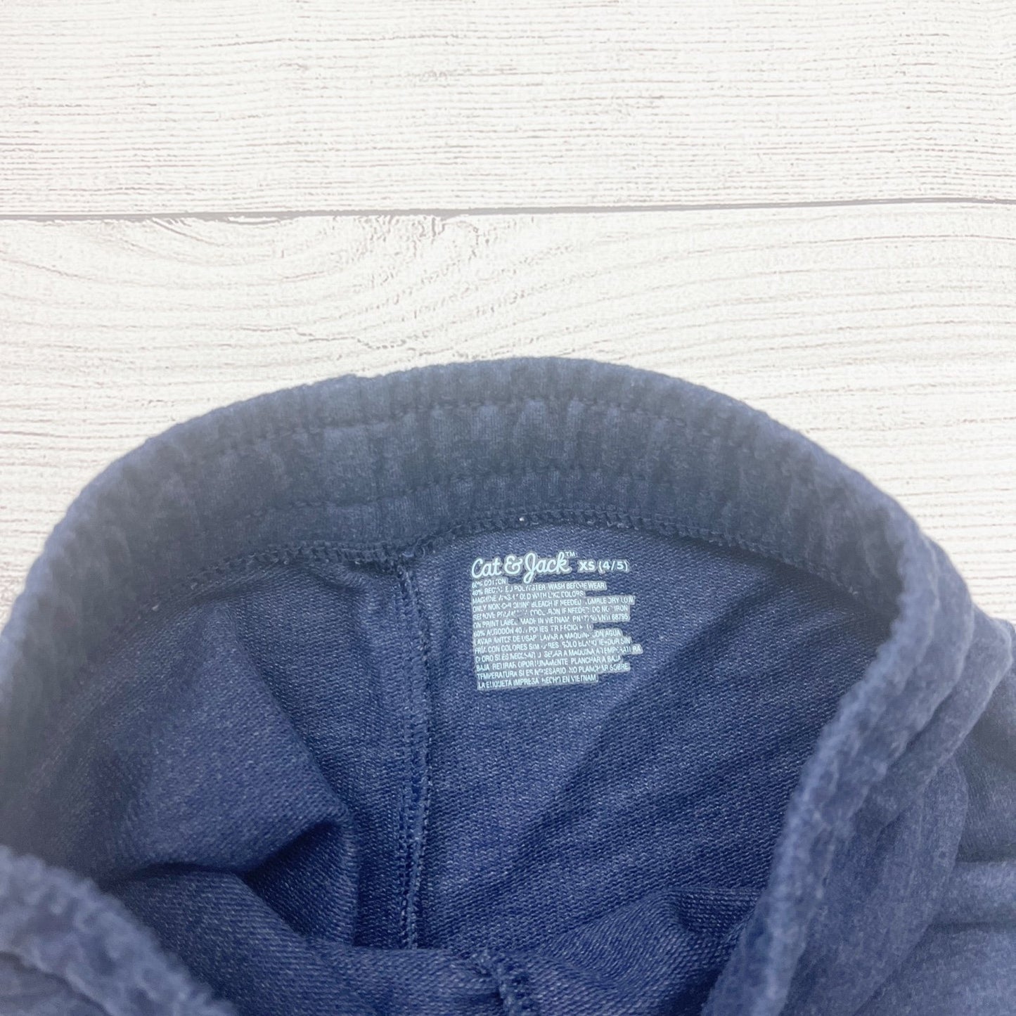 Cat & Jack Girls Navy Blue Elastic Waist Drawstring Shorts XS 4-5