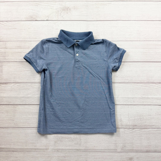Cat & Jack Blue Striped Polo Shirt Short Sleeve Cotton Blend M 8
