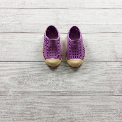 Native Kids Shoes Jefferson Purple Perforated Lightweight Slip On Sneakers US 5