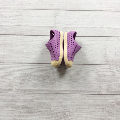 Native Kids Shoes Jefferson Purple Perforated Lightweight Slip On Sneakers US 5