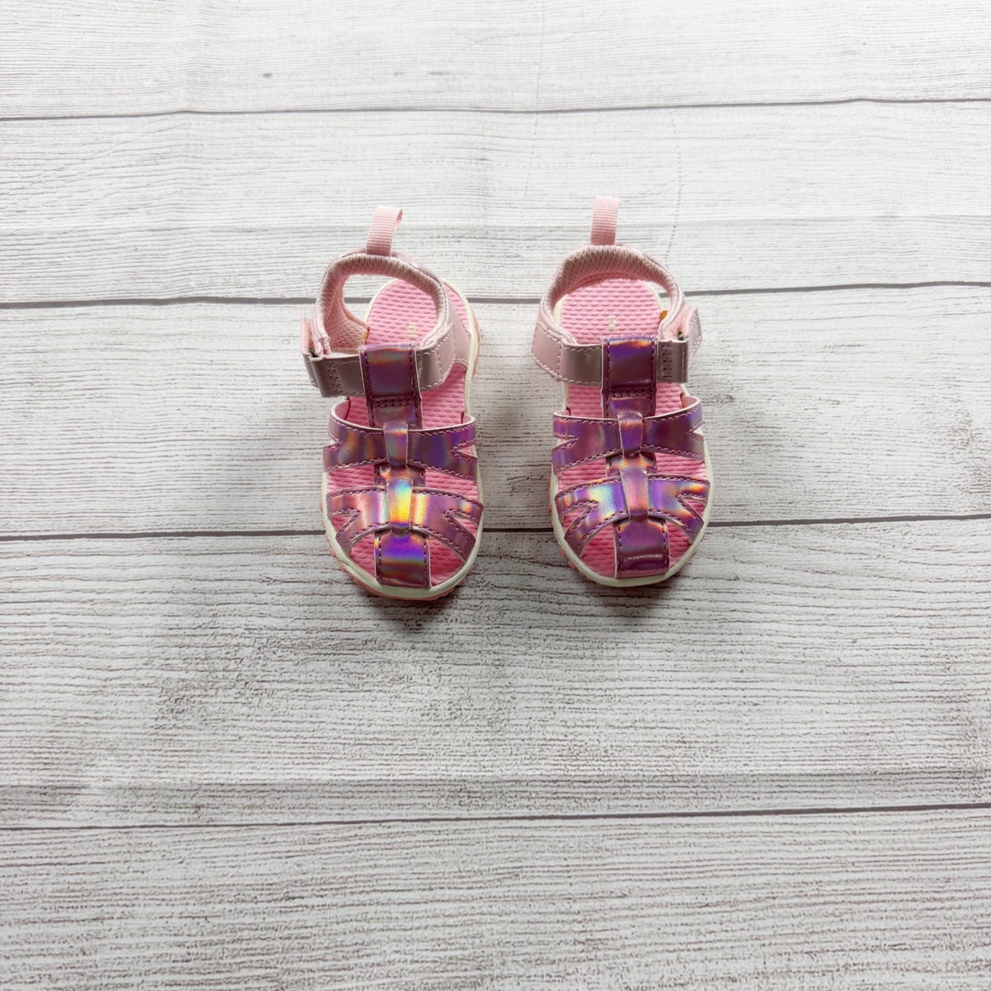 Carter’s Pink Iridescent Sandals Baby Toddler Girl Closed Toe Sandals Summer 5
