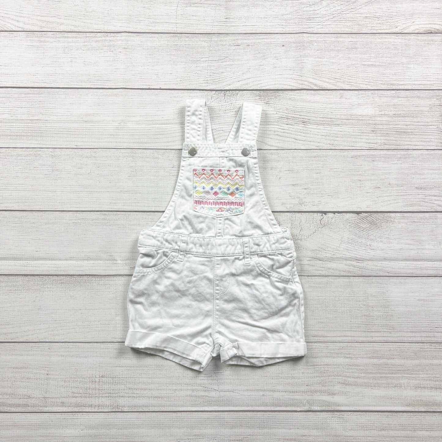 The Children’s Place Denim Shortalls Toddler Short Overalls Embroidered 3T