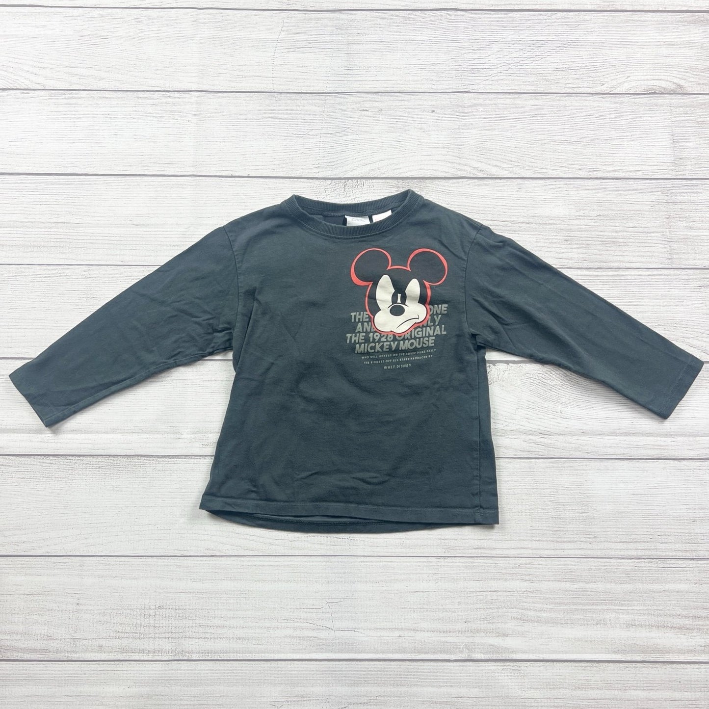 Zara Disney Mickey Mouse Long Sleeve Shirt Graphic Tee 3-4 Years