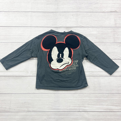 Zara Disney Mickey Mouse Long Sleeve Shirt Graphic Tee 3-4 Years