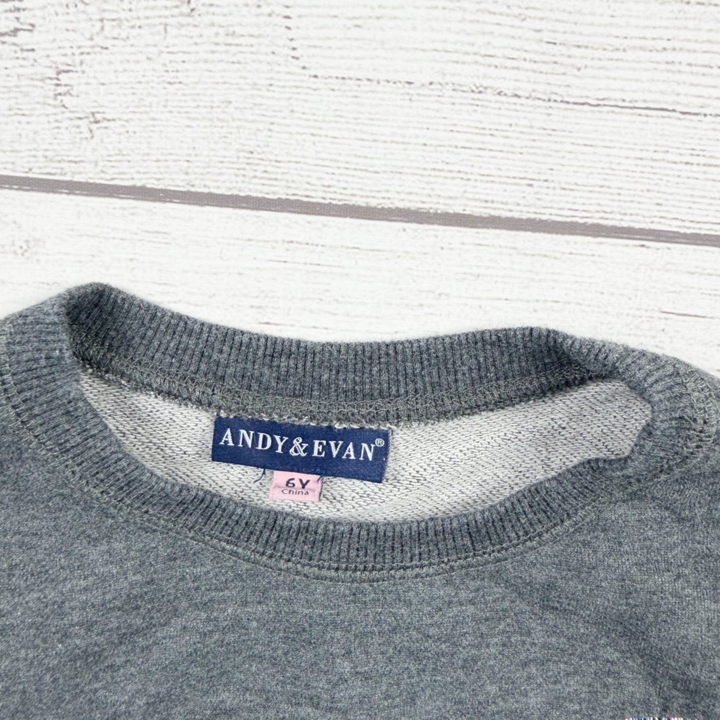 Andy & Evan Girls Sweatshirt Tunic Dress Gray Fringe Ruffle Hem 6