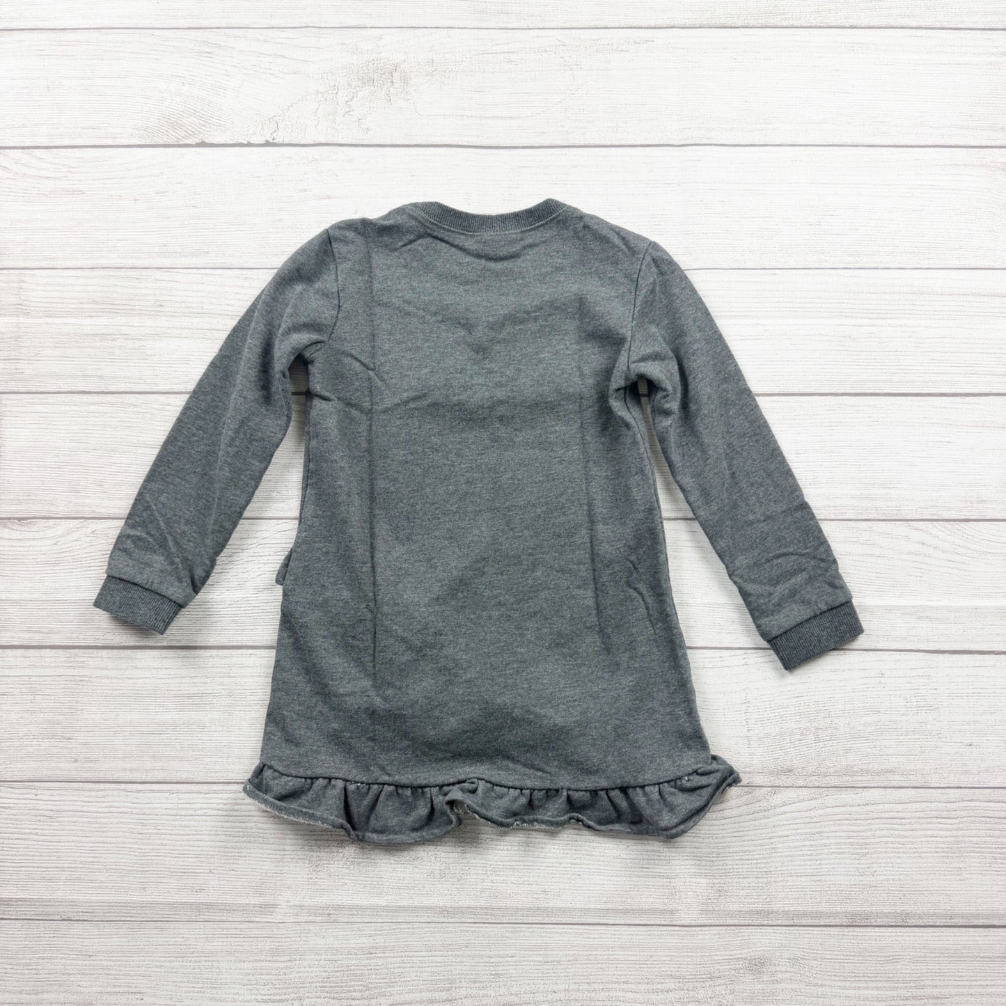 Andy & Evan Girls Sweatshirt Tunic Dress Gray Fringe Ruffle Hem 6