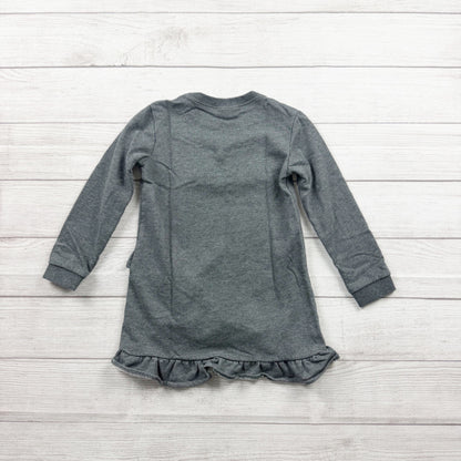 Andy & Evan Girls Sweatshirt Tunic Dress Gray Fringe Ruffle Hem 6
