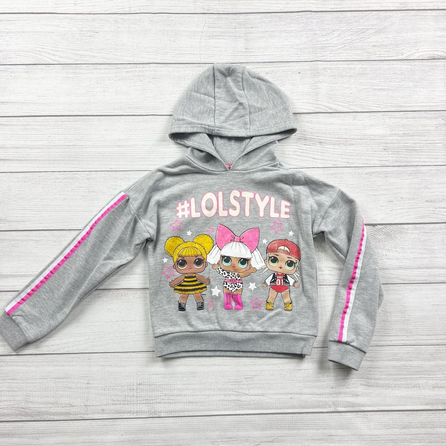 LOL Surprise Girls Grey Hoodie Sweatshirt LOL Style Graphic 6-7