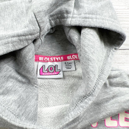 LOL Surprise Girls Grey Hoodie Sweatshirt LOL Style Graphic 6-7