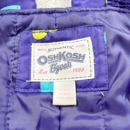 OshKosh Bgosh Girls Heart Print Insulated Snow Bib Overalls Adjustable Straps 4