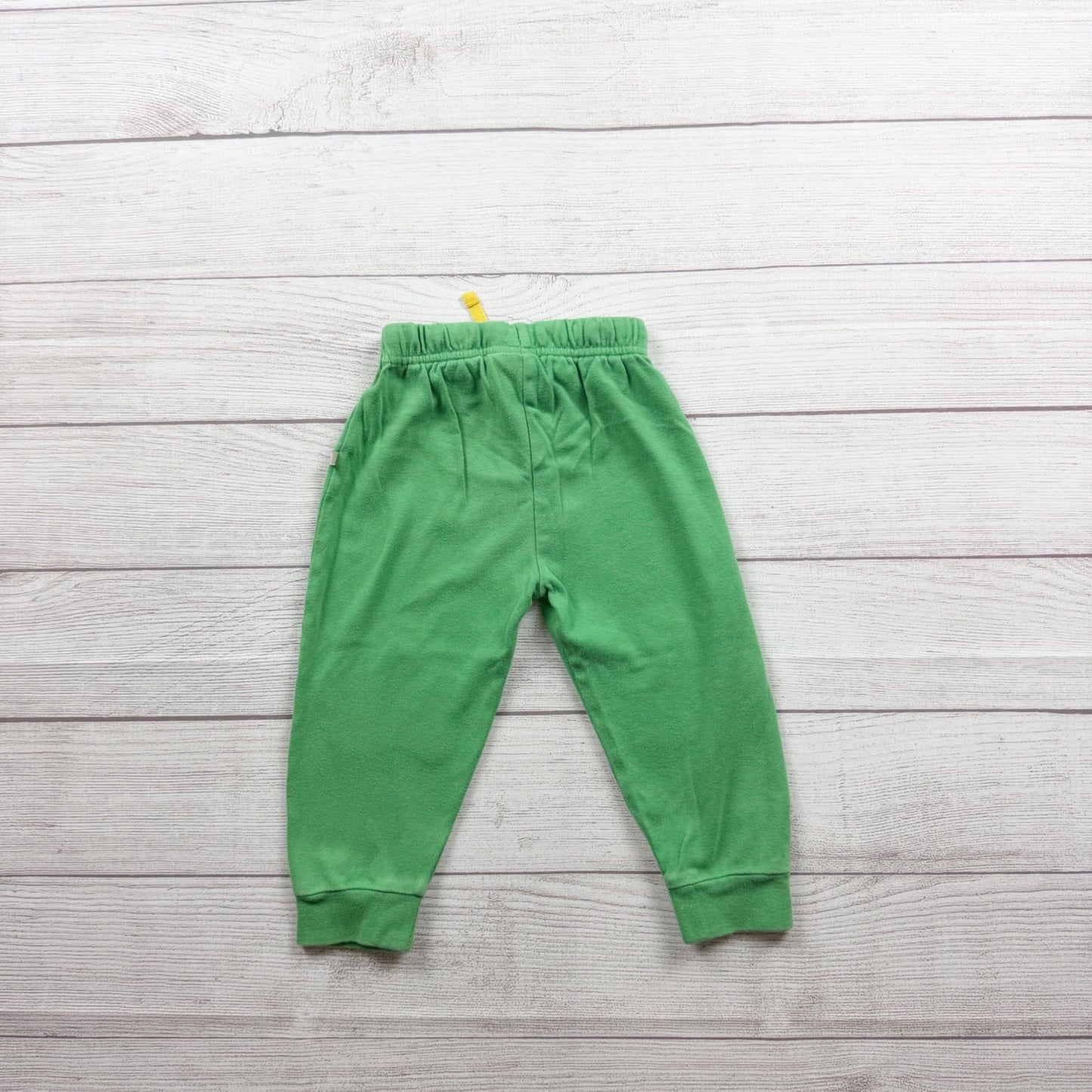Frugi Organic Cotton Green Baby Pants Star Knees Elastic Waistband 18-24 Months