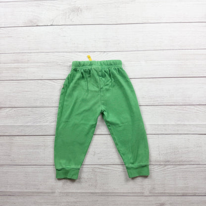 Frugi Organic Cotton Green Baby Pants Star Knees Elastic Waistband 18-24 Months
