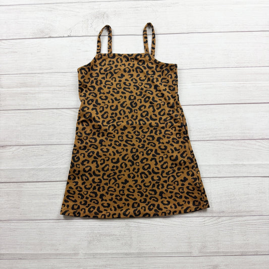 Old Navy Girls Leopard Print Sleeveless Dress Brown Black S 6-7