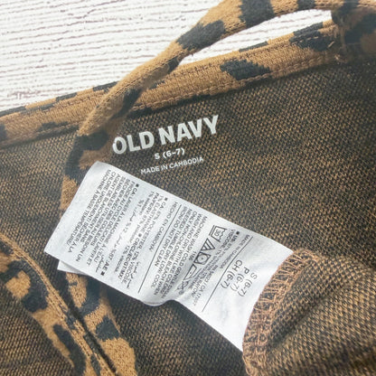 Old Navy Girls Leopard Print Sleeveless Dress Brown Black S 6-7