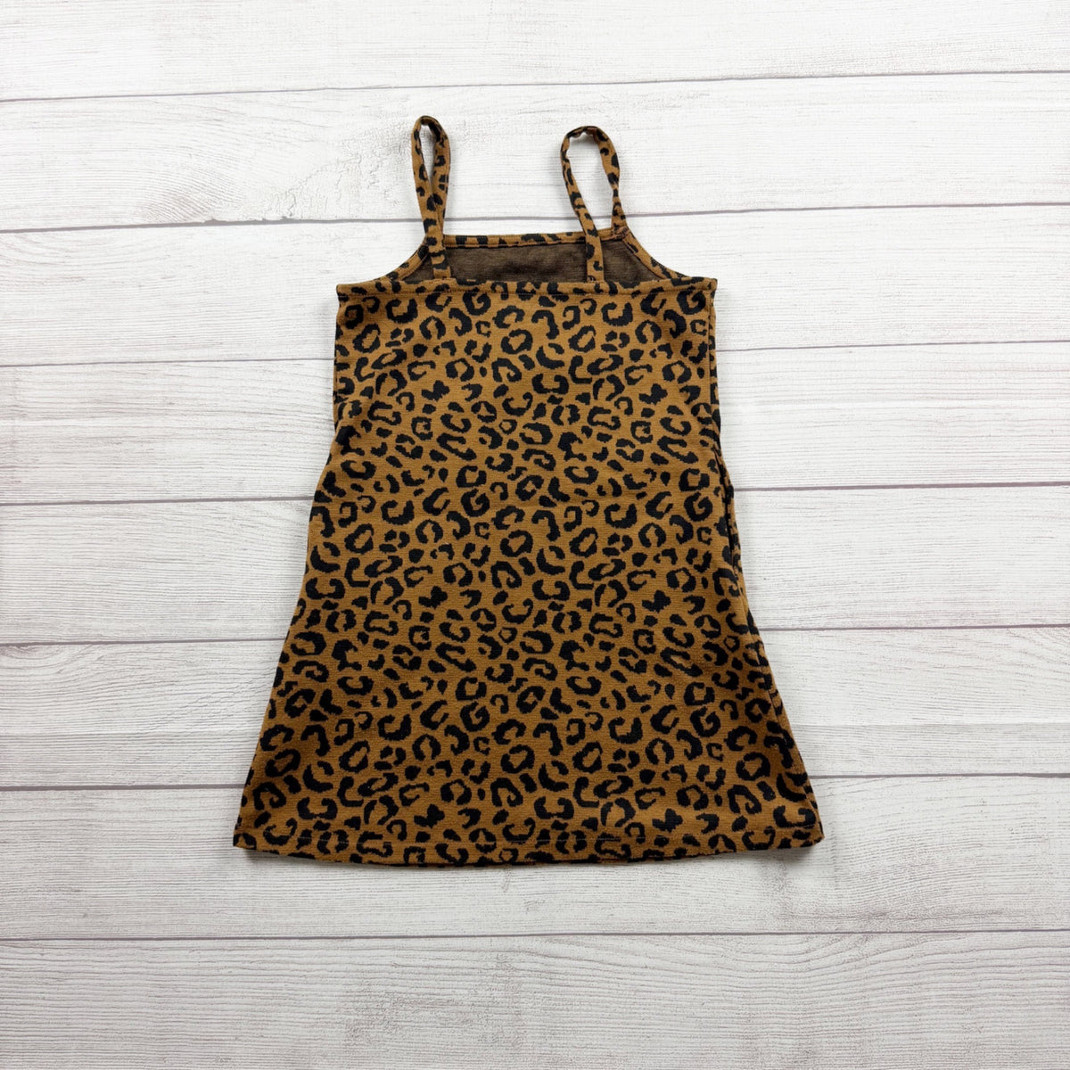 Old Navy Girls Leopard Print Sleeveless Dress Brown Black S 6-7