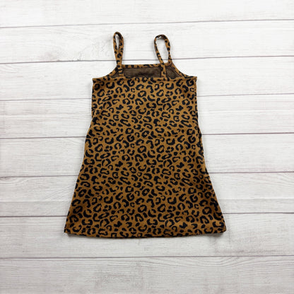 Old Navy Girls Leopard Print Sleeveless Dress Brown Black S 6-7