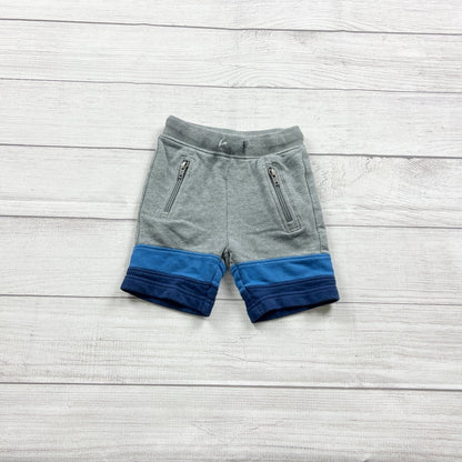 Hanna Andersson Toddler Shorts Colorblock Sweatshorts Zip Pockets 2T