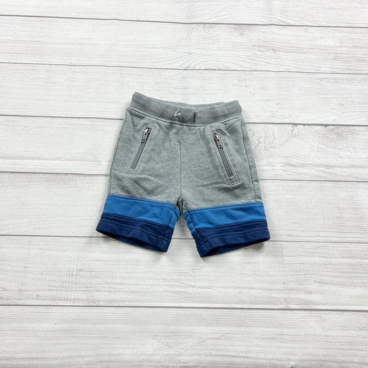 Hanna Andersson Toddler Shorts Colorblock Sweatshorts Zip Pockets 2T