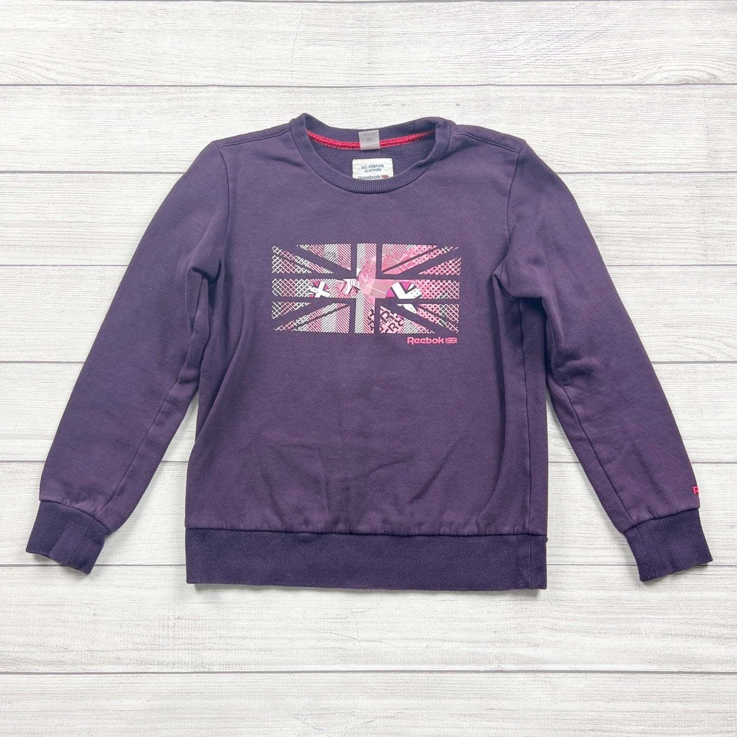Reebok Classic Purple Graphic Crew Neck Sweatshirt Medium