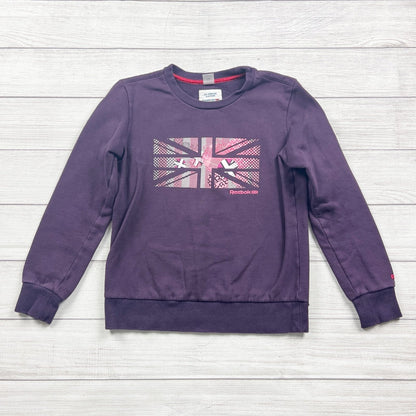 Reebok Classic Purple Graphic Crew Neck Sweatshirt Medium