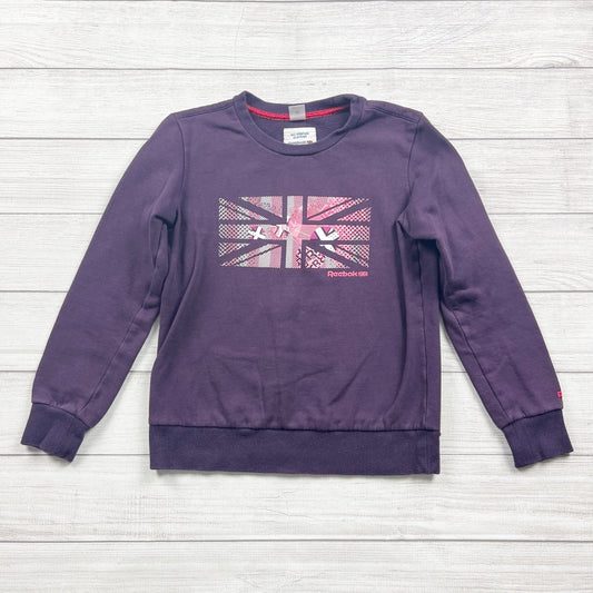Reebok Classic Purple Graphic Crew Neck Sweatshirt Medium