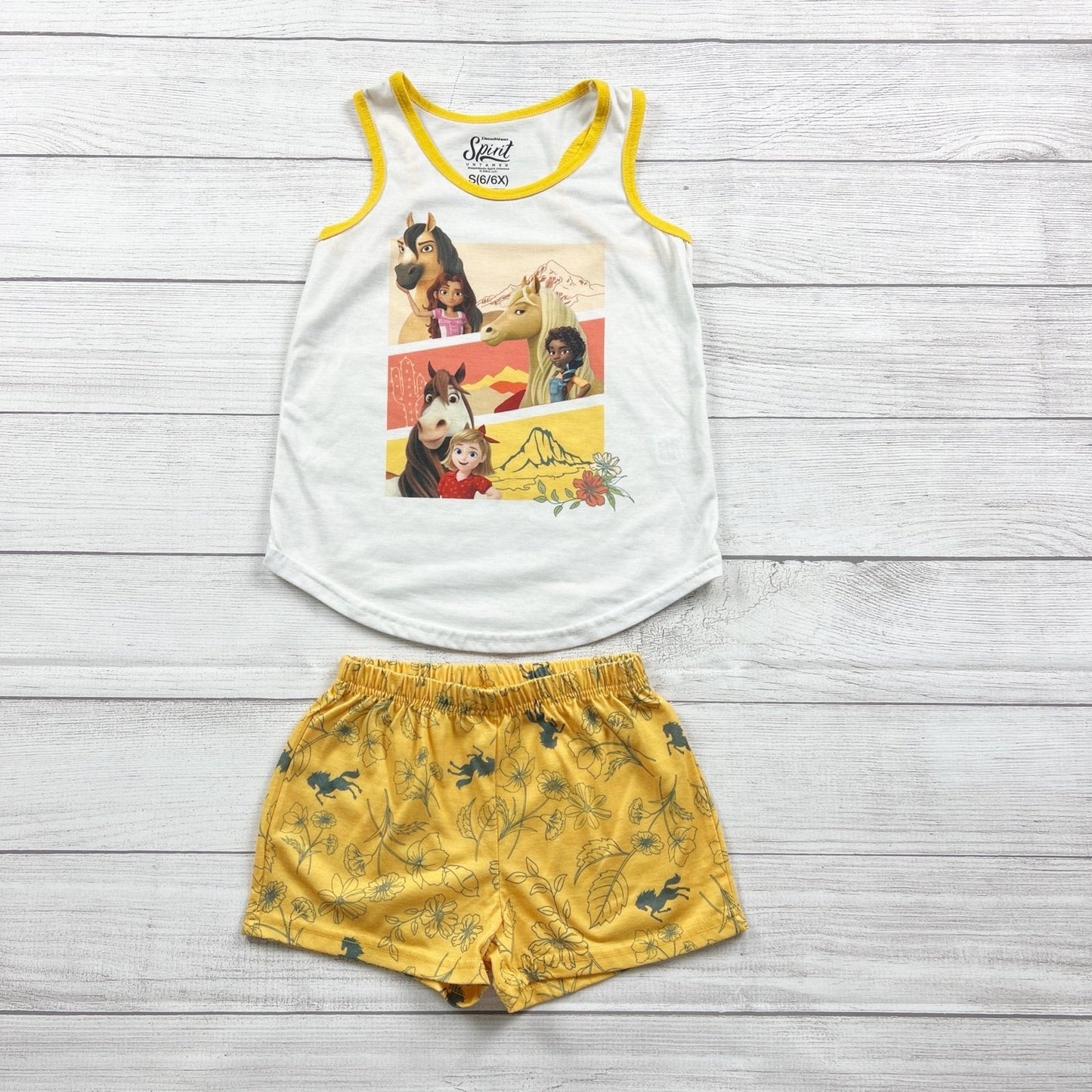 Dreamworks Spirit Kids Pajamas Set Tank Top Shorts Horse 6