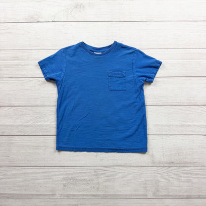 Zara Boys Blue Short Sleeve Cotton Pocket Crewneck T-Shirt Lightweight Casual 4-5