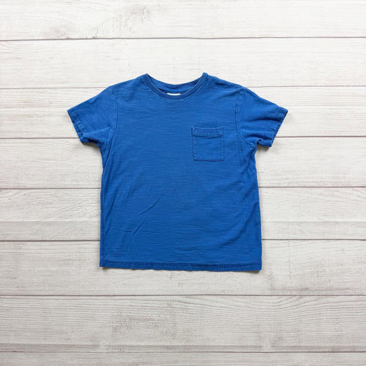Zara Boys Blue Short Sleeve Cotton Pocket Crewneck T-Shirt Lightweight Casual 4-5