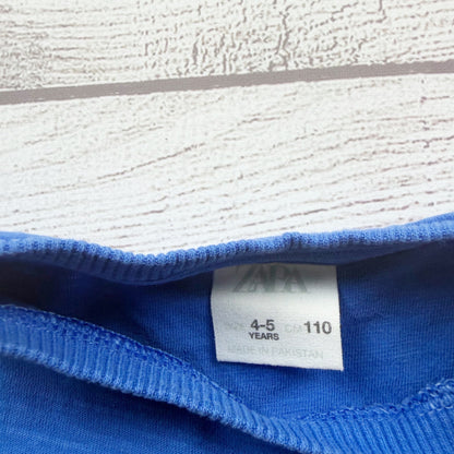 Zara Boys Blue Short Sleeve Cotton Pocket Crewneck T-Shirt Lightweight Casual 4-5