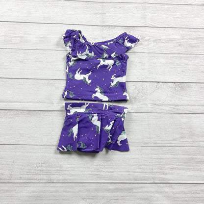 Hanna Andersson Toddler Girl 2 Piece Swimsuit Unicorn Tankini NEW 18-24 Months