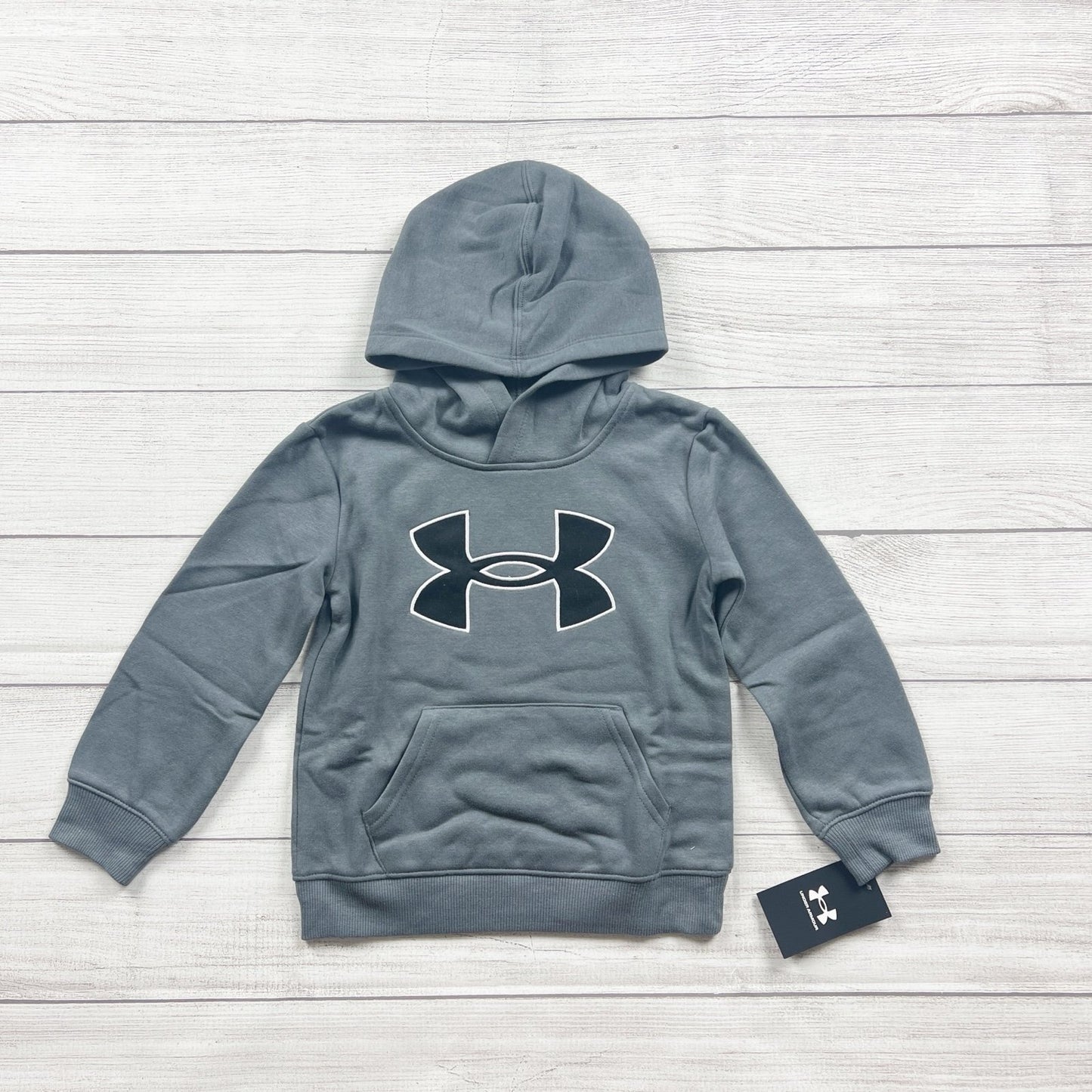 Under Armour Youth Gray Logo Pullover Hoodie Casual Lightweight Sweater NWT 4