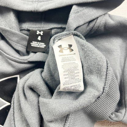 Under Armour Youth Gray Logo Pullover Hoodie Casual Lightweight Sweater NWT 4