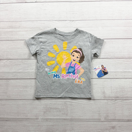 Ms. Rachel Gray Graphic Tee "In My Ms. Rachel Era" Sunshine Print NWT 3T