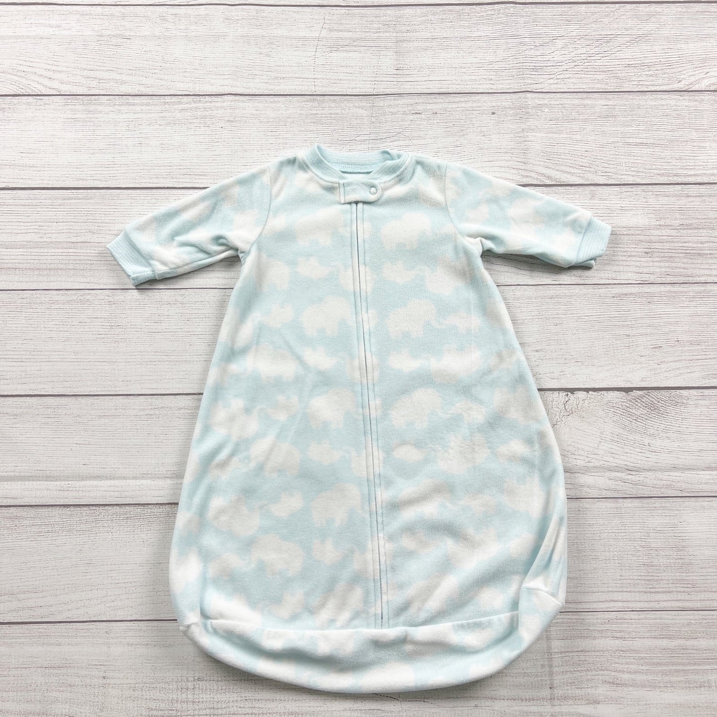 Carter's Baby Sleep Bag Sack Elephant Print Blue Fleece S 0-3 Months