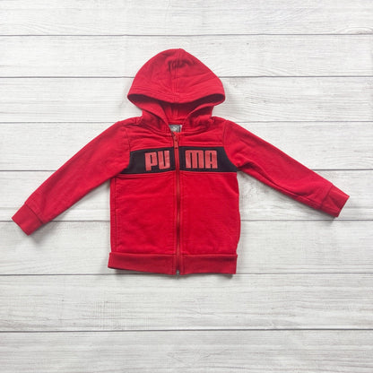 PUMA Toddler Hoodie Full Zip Logo Hooded Sweatshirt Jacket 18-24 Months