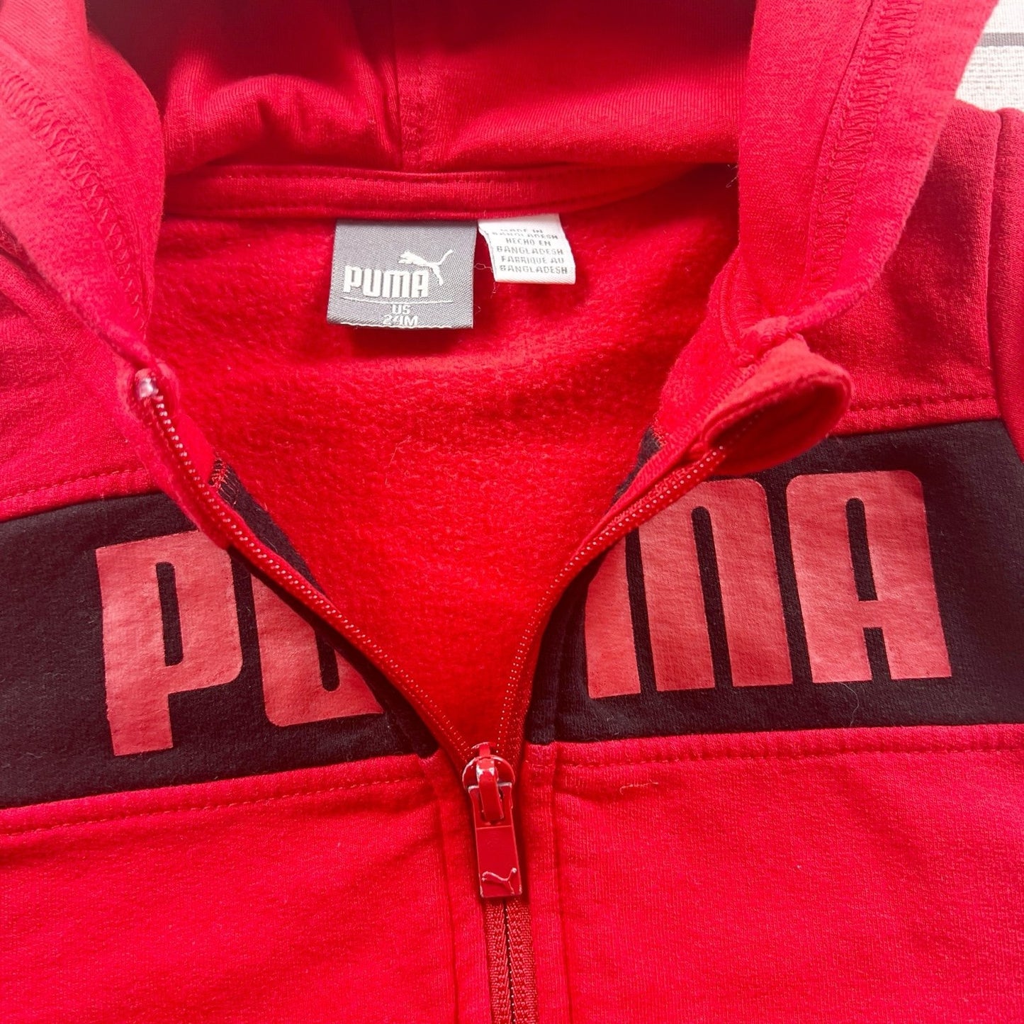 PUMA Toddler Hoodie Full Zip Logo Hooded Sweatshirt Jacket 18-24 Months