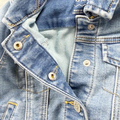 Cat & Jack Girls Denim Jacket Blue Snap Front Jean Jacket XS 4-5