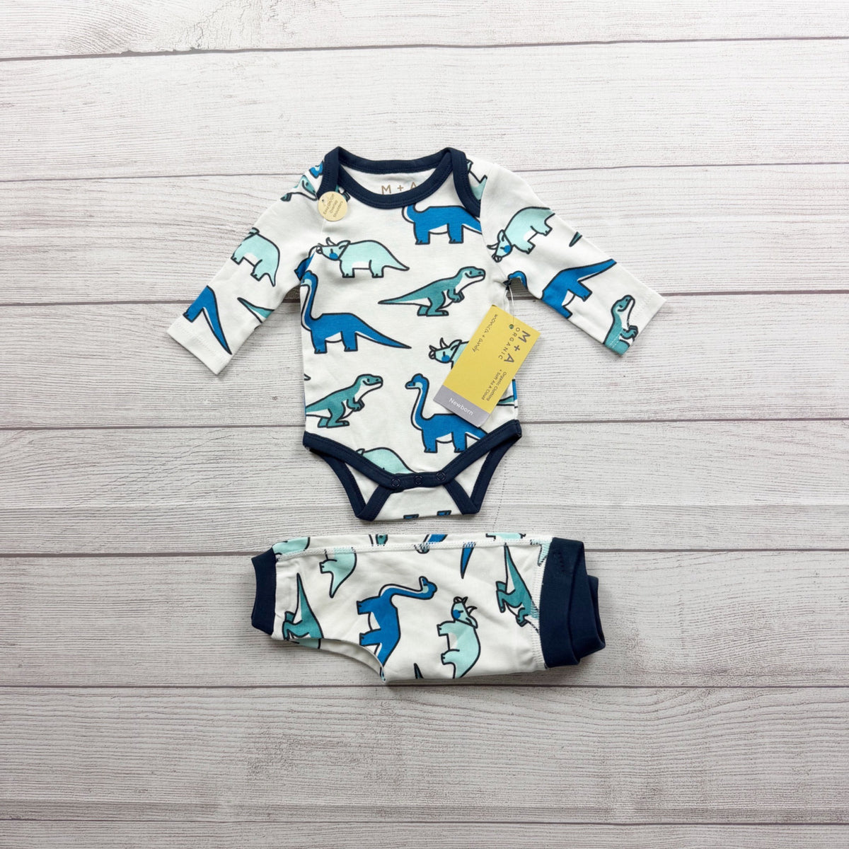 Monica + Andy Dinosaur Print Bodysuit Pants Set Long Sleeve NWT Newborn