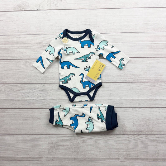 Monica + Andy Dinosaur Print Bodysuit Pants Set Long Sleeve NWT Newborn
