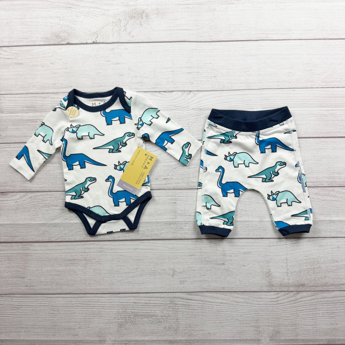 Monica + Andy Dinosaur Print Bodysuit Pants Set Long Sleeve NWT Newborn