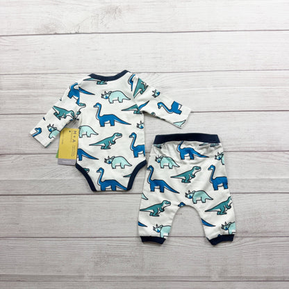 Monica + Andy Dinosaur Print Bodysuit Pants Set Long Sleeve NWT Newborn