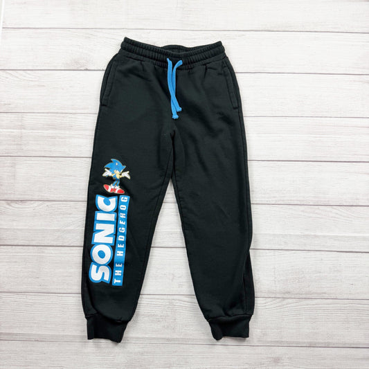 Sonic the Hedgehog Boys Jogger Sweatpants Black Drawstring Cuffed M