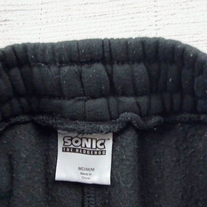 Sonic the Hedgehog Boys Jogger Sweatpants Black Drawstring Cuffed M