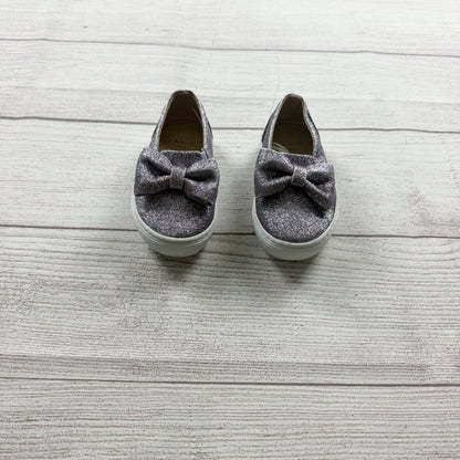 Janie and Jack Toddler Slip On Shoes Purple Glitter Bow Sneakers 5